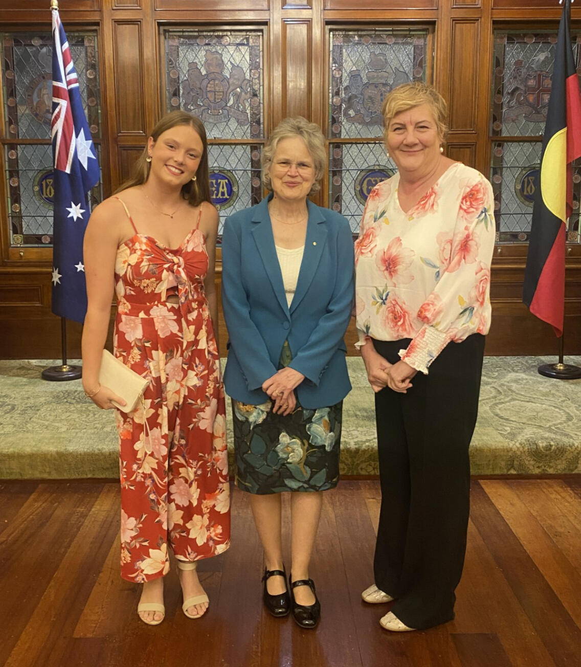 With the Governor of South Australia and the former Commissioner for Children and Young People.